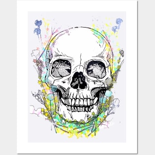 Flower Skull Posters and Art